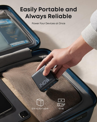 Anker Charger (140W, 4-Port, PD 3.1) with USB-C Cable - Mann