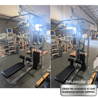 Muscle D Fitness Dual Function Lat-Low Row Combo-  Seated - Pin Selectorized - Commercial Grade