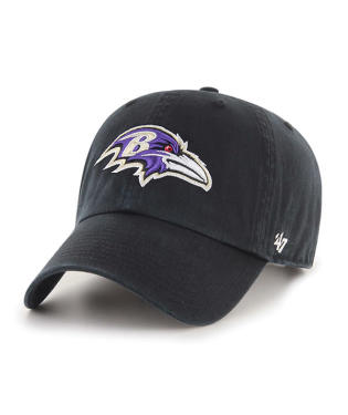 Baltimore Ravens - Black Clean Up Adjustable Hat, 47 Brand - Mann