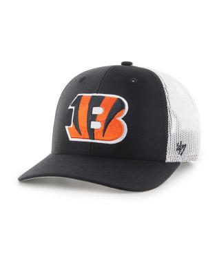 Cincinnati Bengals - Black W/Strap Trucker Hat, 47 Brand - Mann