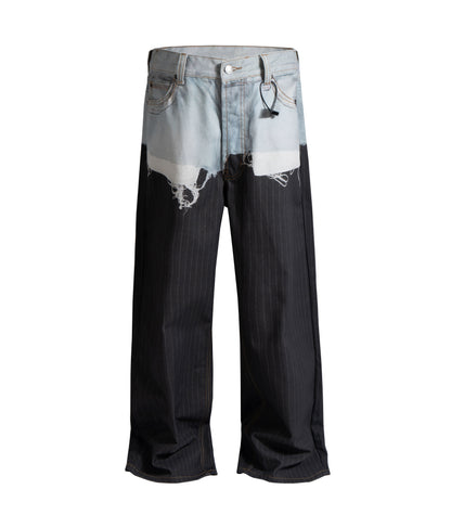 UNDEVELOPED Pinstripe Patchwork Denim
