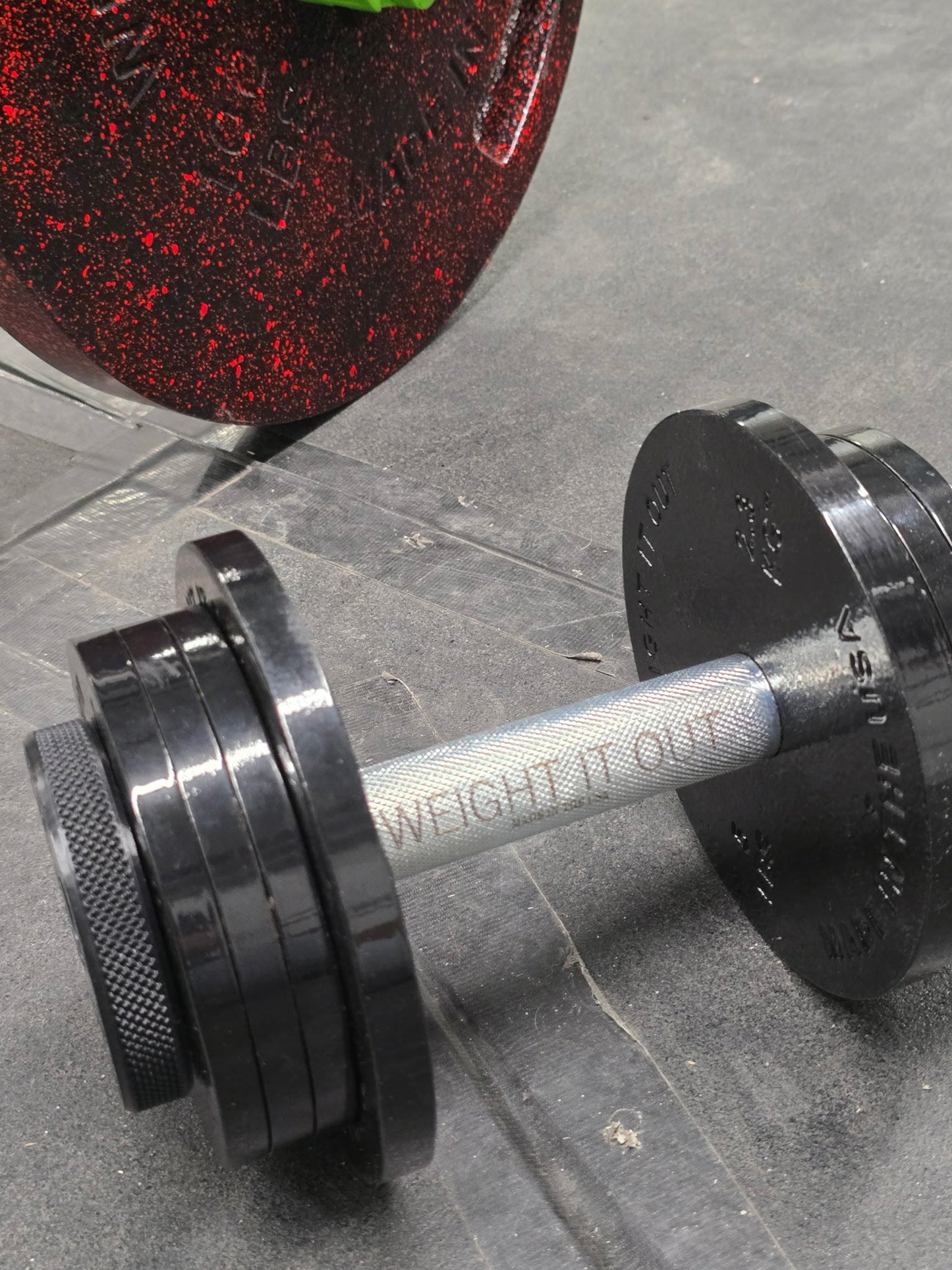 Weight It Out - Adjustable Standard 1" Dumbbell Handles Screwable Pair and Collars - Stainless Steel