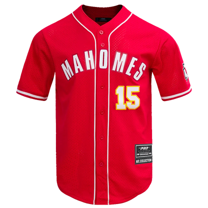 Size L Kansas City Chiefs - NFL Patrick Mahomes #15 Mesh Bottom Down Men's Adult Shirt - Mann