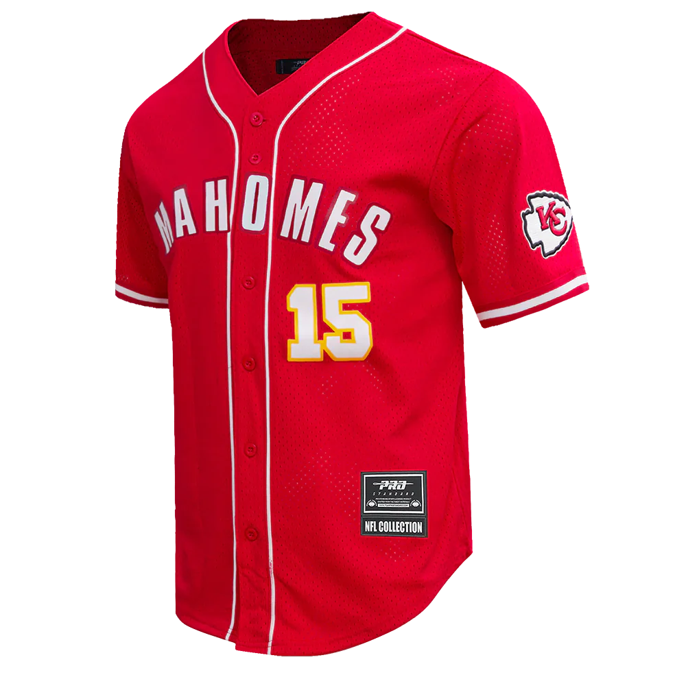 Size L Kansas City Chiefs - NFL Patrick Mahomes #15 Mesh Bottom Down Men's Adult Shirt - Mann