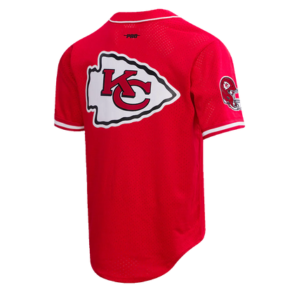 Size L Kansas City Chiefs - NFL Patrick Mahomes #15 Mesh Bottom Down Men's Adult Shirt - Mann