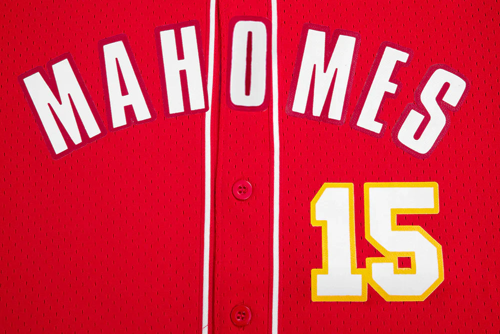 Size L Kansas City Chiefs - NFL Patrick Mahomes #15 Mesh Bottom Down Men's Adult Shirt - Mann