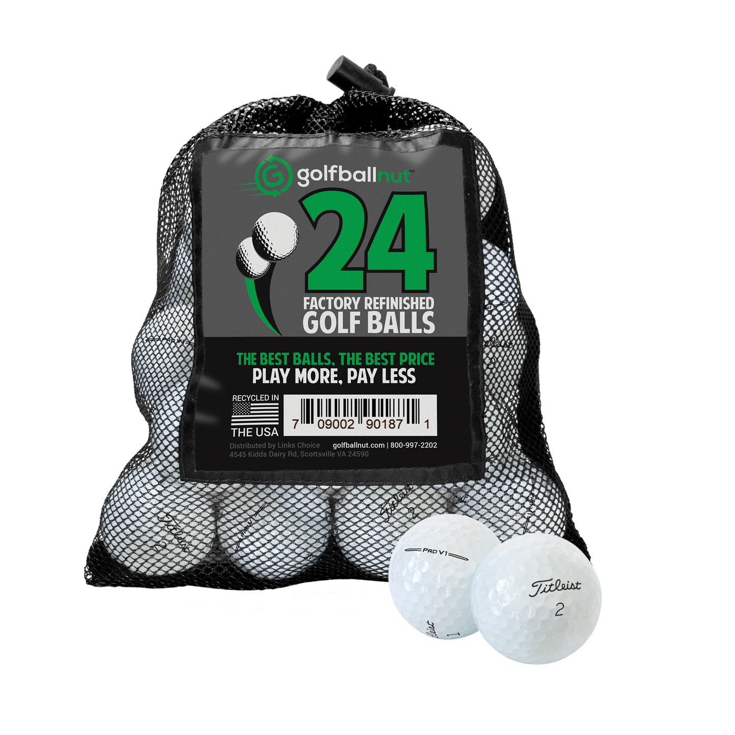 Titleist Mint Pro V1 2022 Factory Golf Balls With Mesh Bag