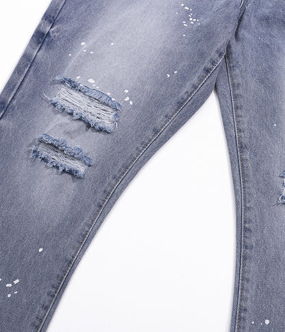 UNDEVELOPED Azul Distressed Split Flare Denim