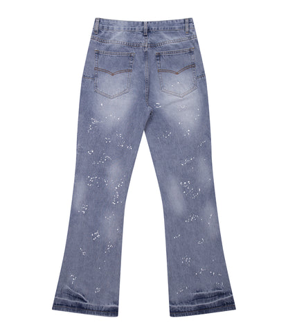 UNDEVELOPED Azul Distressed Split Flare Denim