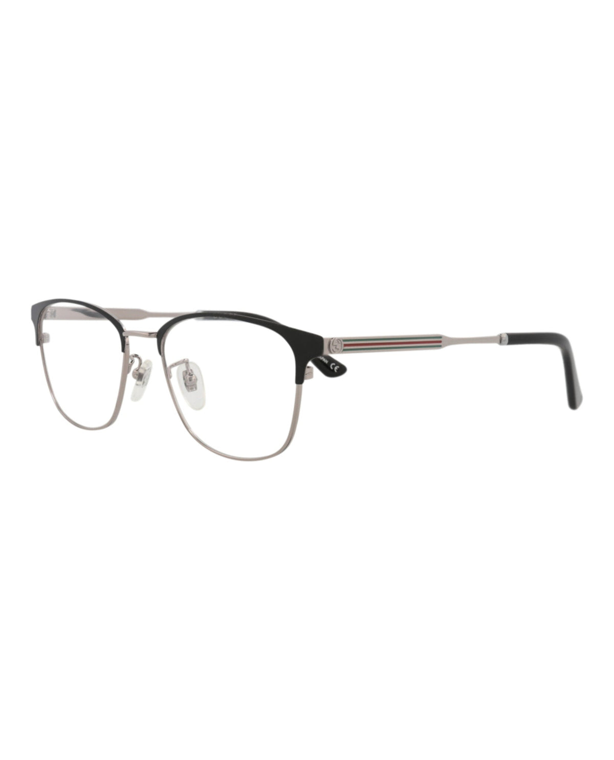 Gucci Square-Frame Metal Optical Frames 'Black/Silver'