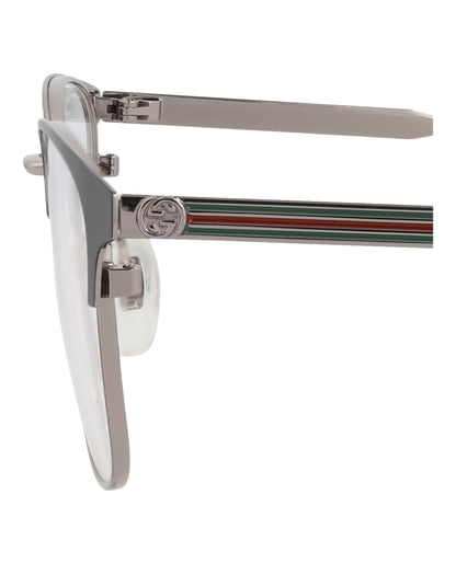 Gucci Square-Frame Metal Optical Frames 'Black/Silver'
