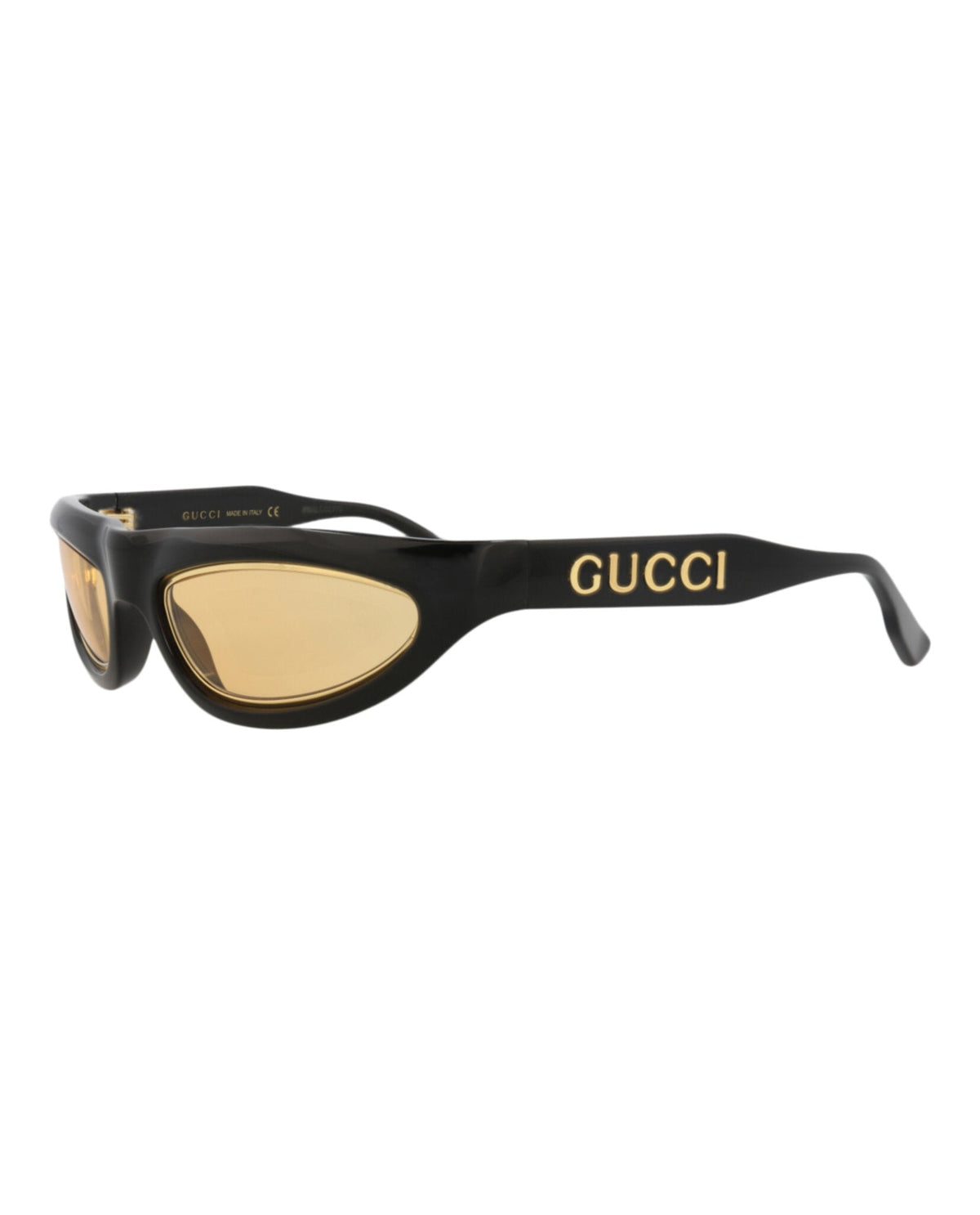 Gucci Shield-Frame Injection Sunglasses 'Black/Yellow'