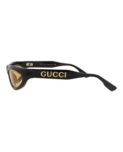 Gucci Shield-Frame Injection Sunglasses 'Black/Yellow'