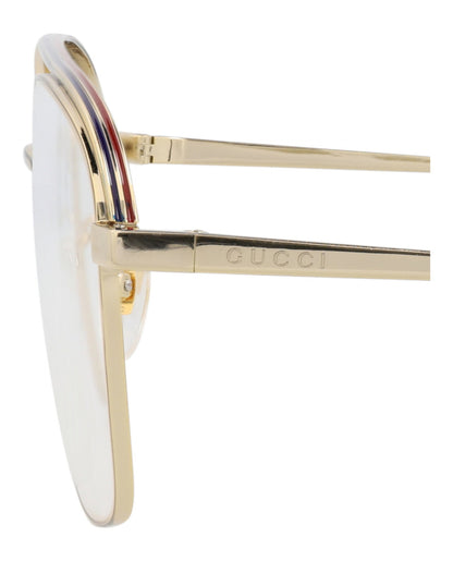 Gucci Square-Frame Metal Optical Frames 'Gold'