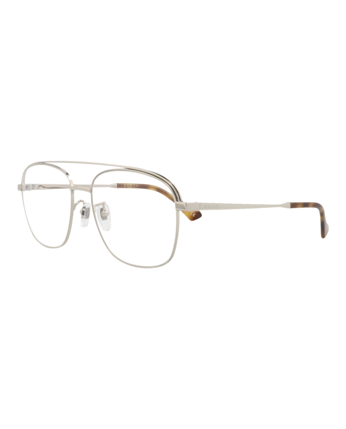 Gucci Aviator-Frame Metal Optical Frames 'Silver'