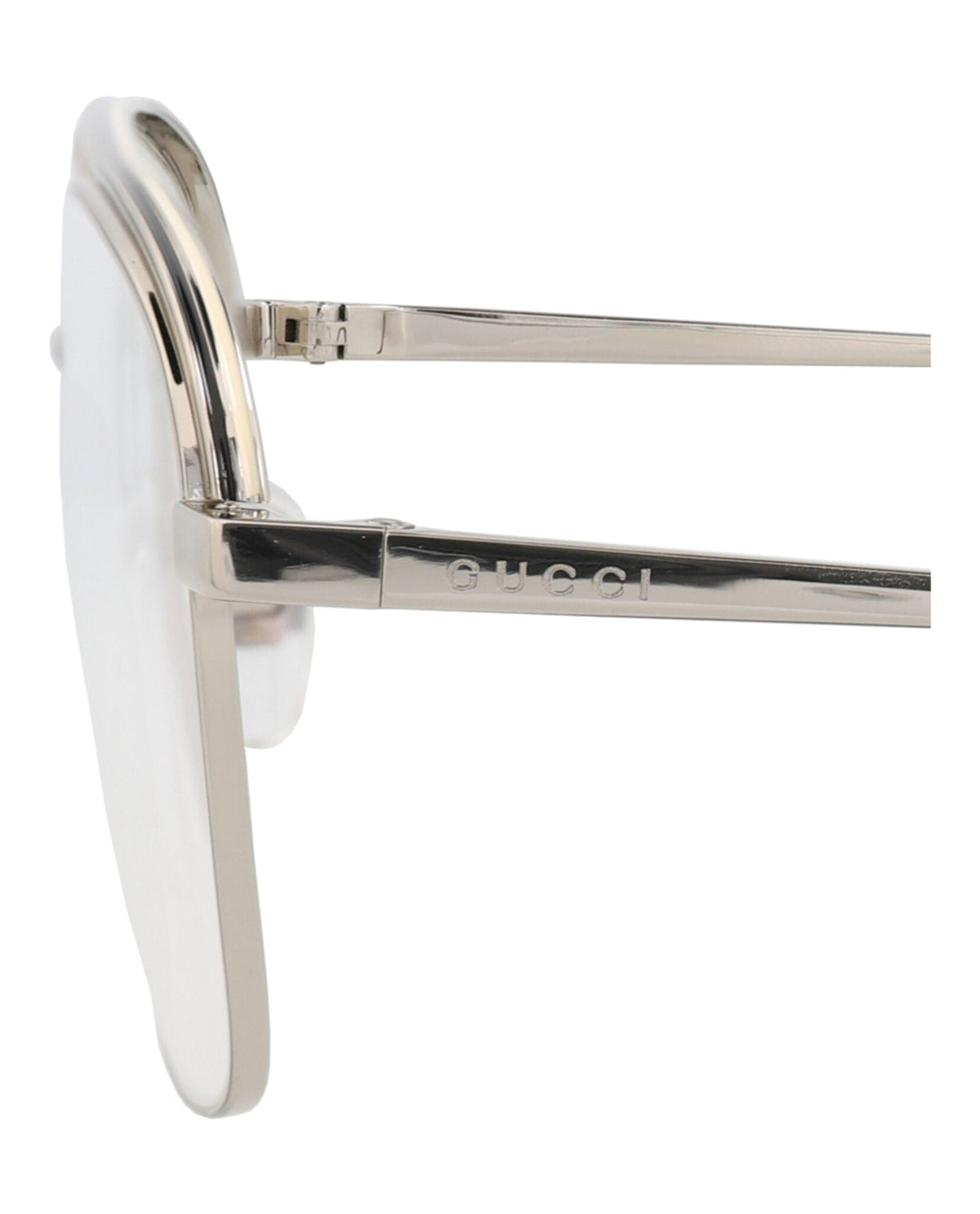 Gucci Aviator-Frame Metal Optical Frames 'Silver'