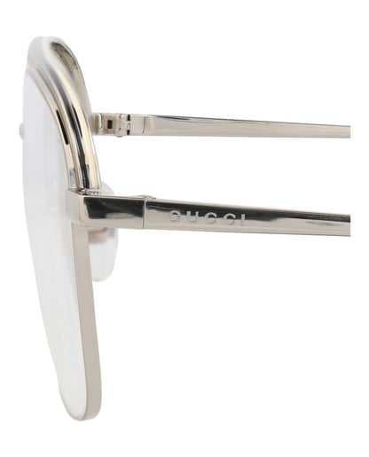 Gucci Aviator-Frame Metal Optical Frames 'Silver'