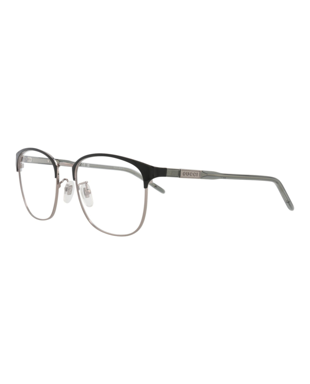 Gucci Square-Frame Metal Optical Frames 'Grey/Silver'