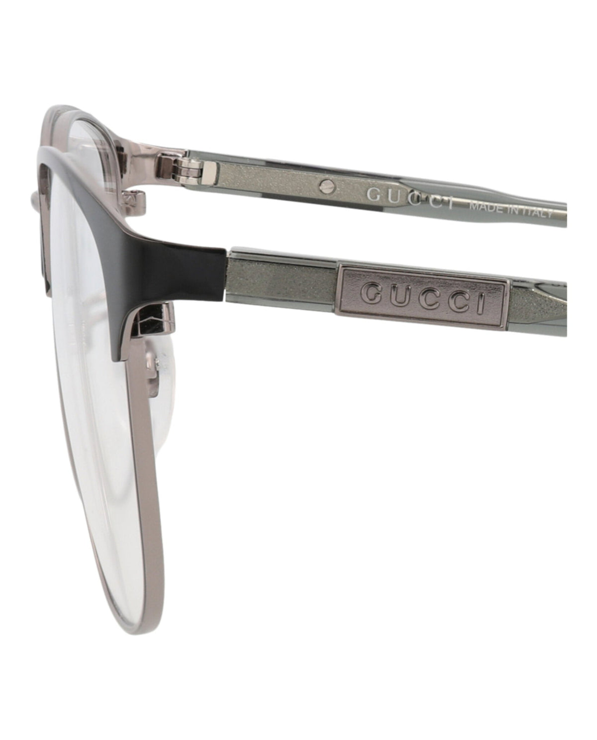 Gucci Square-Frame Metal Optical Frames 'Grey/Silver'