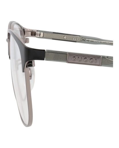 Gucci Square-Frame Metal Optical Frames 'Grey/Silver'