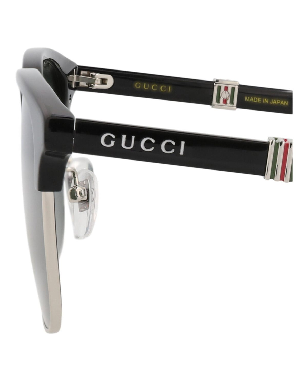 Gucci Square-Frame Metal Sunglasses 'Black/Green'