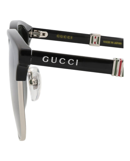 Gucci Square-Frame Metal Sunglasses 'Black/Green'