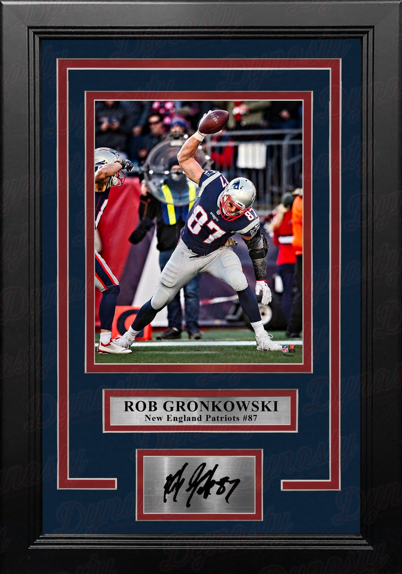 Rob Gronkowski Touchdown Spike New England Patriots 8" x 10" Framed Photo with Engraved Autograph