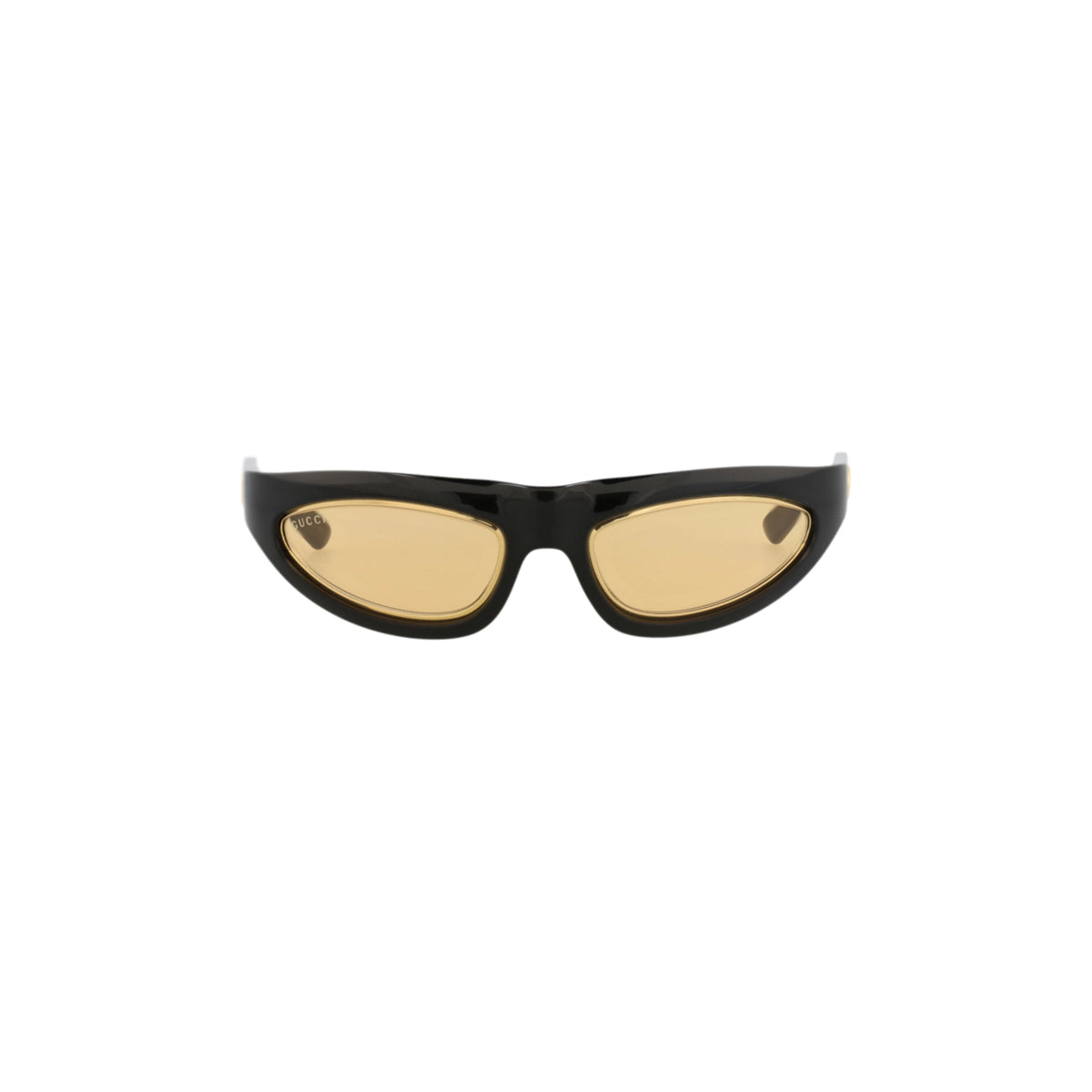 Gucci Shield-Frame Injection Sunglasses 'Black/Yellow'