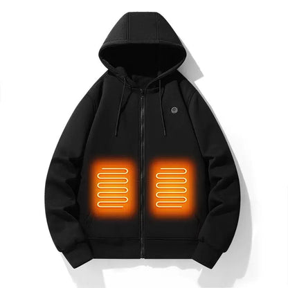 LITEGUEST 5-Zone USB Heated Hoodie Heated Zip-up Hooded Sweatshirt - Mann