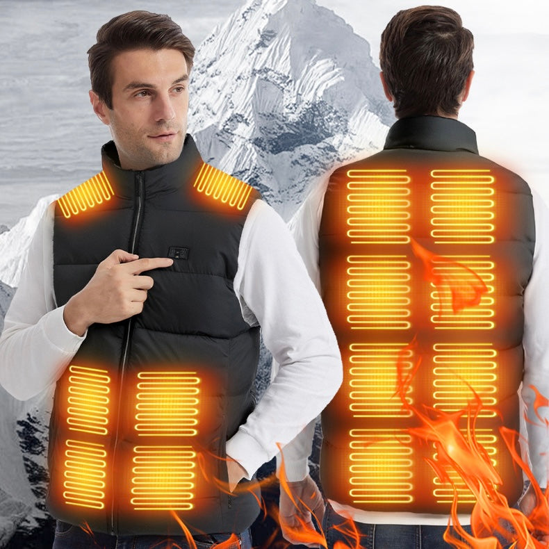 LITEGUEST USB Heated Vest with LED Light – Winter Outdoor Safety Gear - Mann