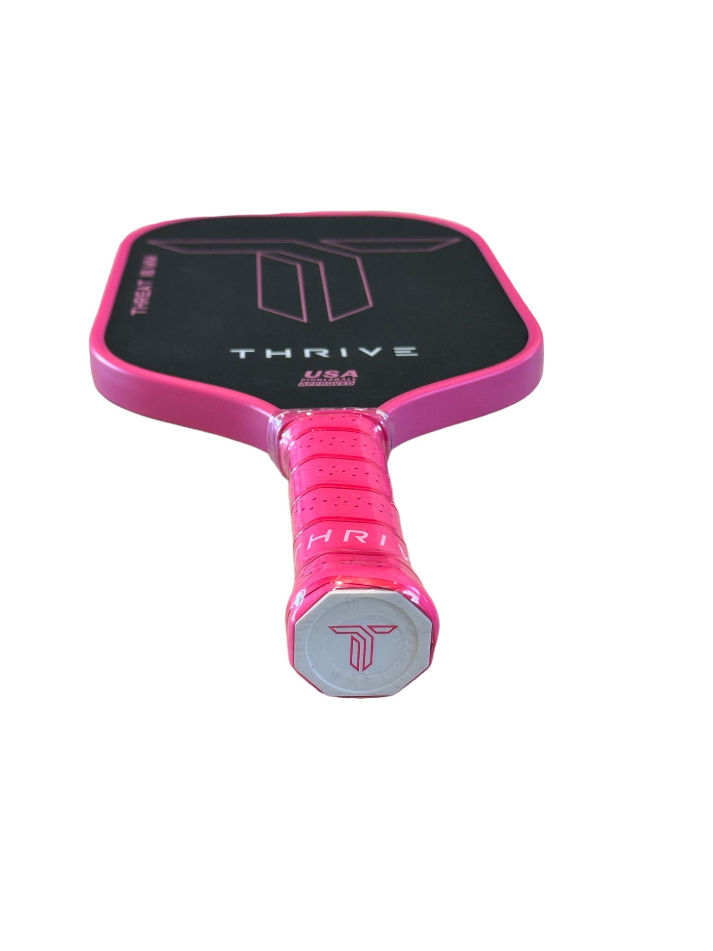 Thrive Pickleball THREAT 16 (PINK) Includes Custom Weight Card, Paddle Cover, Paddle Eraser, and Lead Weights. - Mann