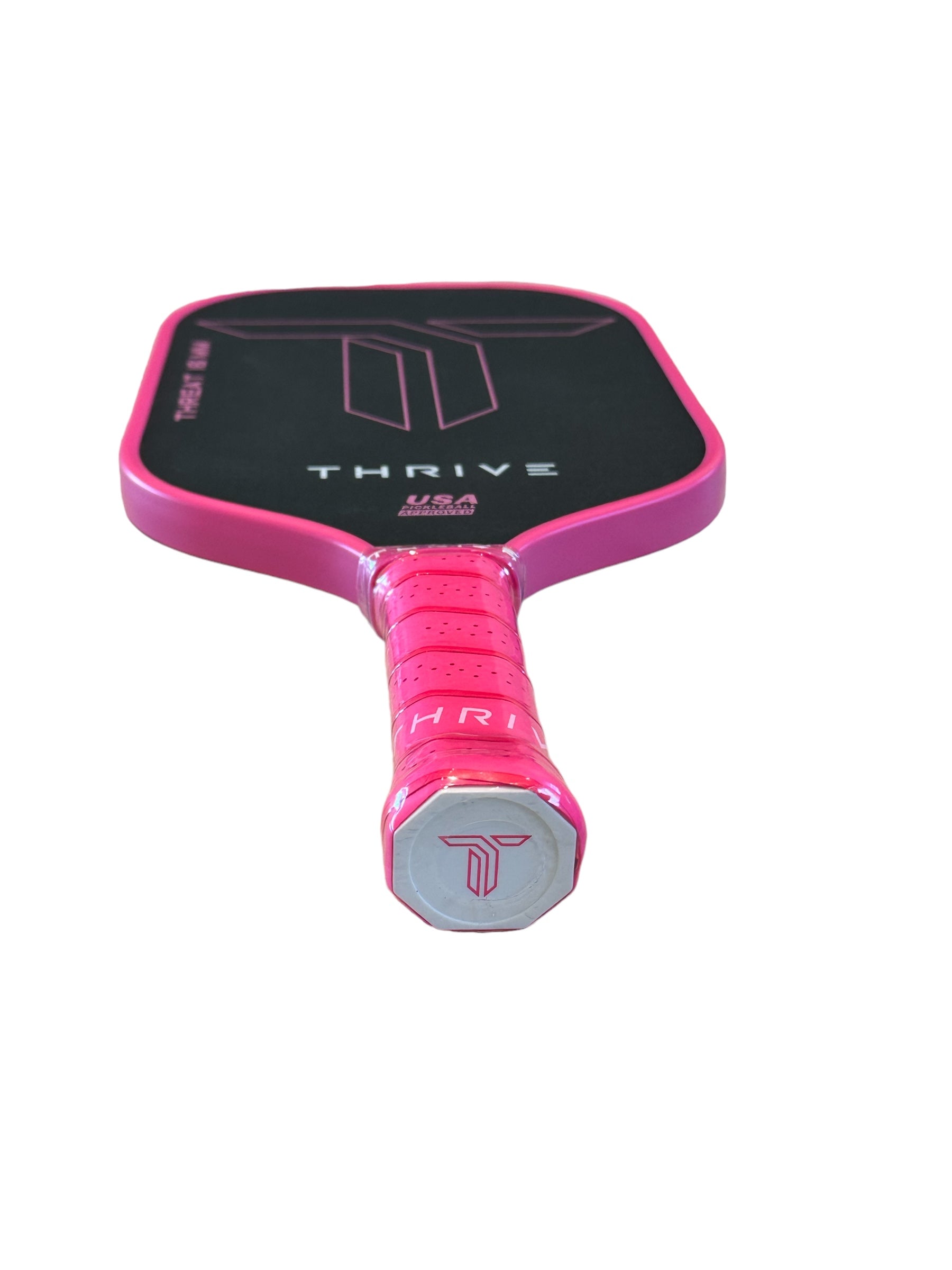Thrive Pickleball THREAT 16 (PINK) Includes Custom Weight Card, Paddle Cover, Paddle Eraser, and Lead Weights. - Mann