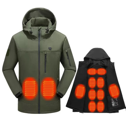 LITEGUEST 10-Zone Softshell Heated Jacket – USB Winter Jacket - Mann