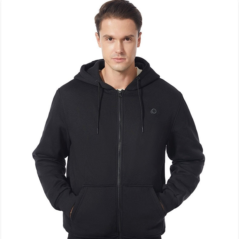 LITEGUEST 5-Zone USB Heated Hoodie Heated Zip-up Hooded Sweatshirt - Mann