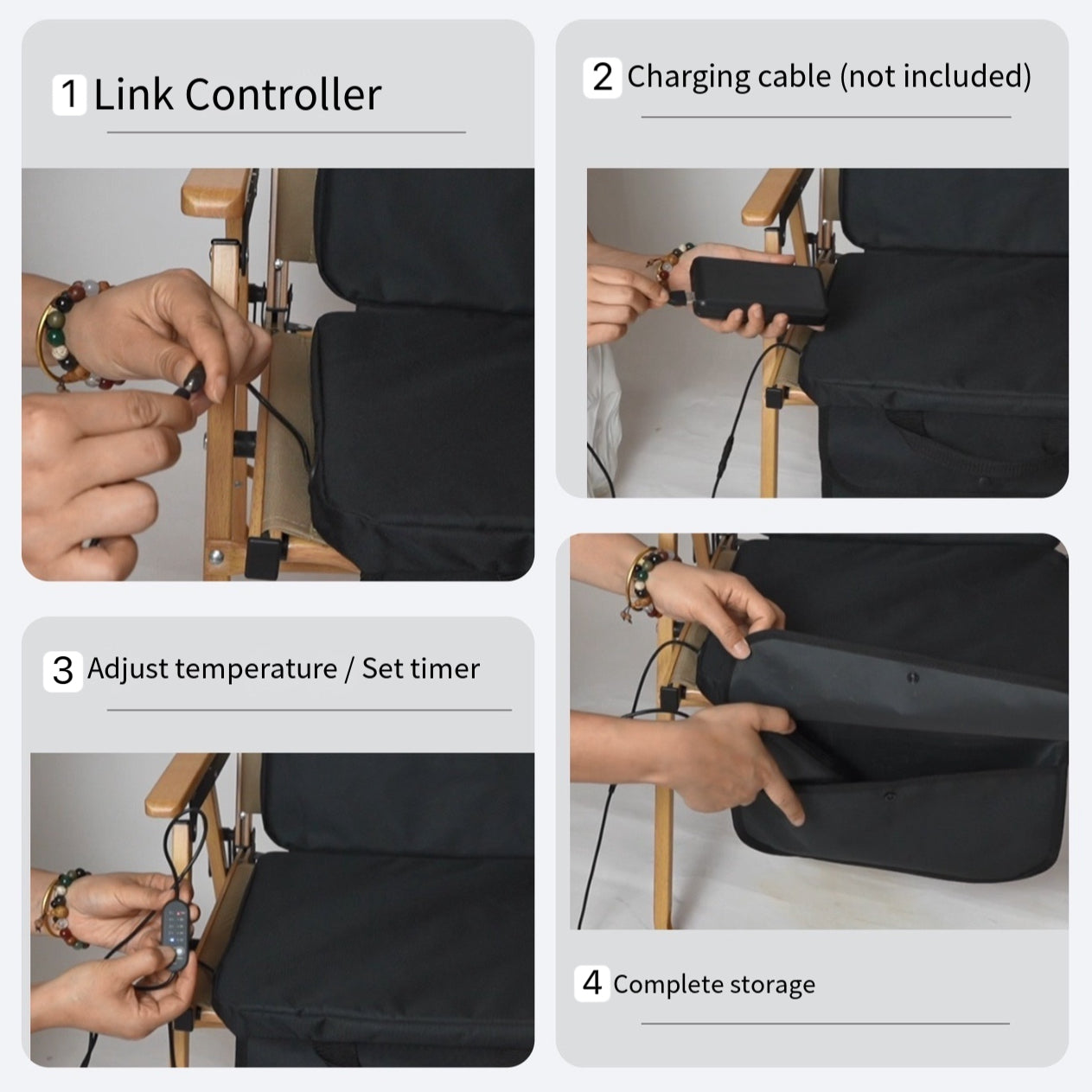 LITEGUEST USB Heated Stadium Seat Cushion – Warm Comfort on Bleachers - Mann