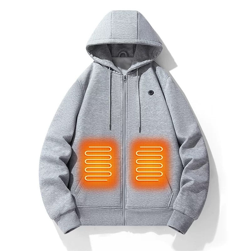 LITEGUEST 5-Zone USB Heated Hoodie Heated Zip-up Hooded Sweatshirt - Mann