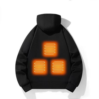LITEGUEST 5-Zone USB Heated Hoodie Heated Zip-up Hooded Sweatshirt - Mann