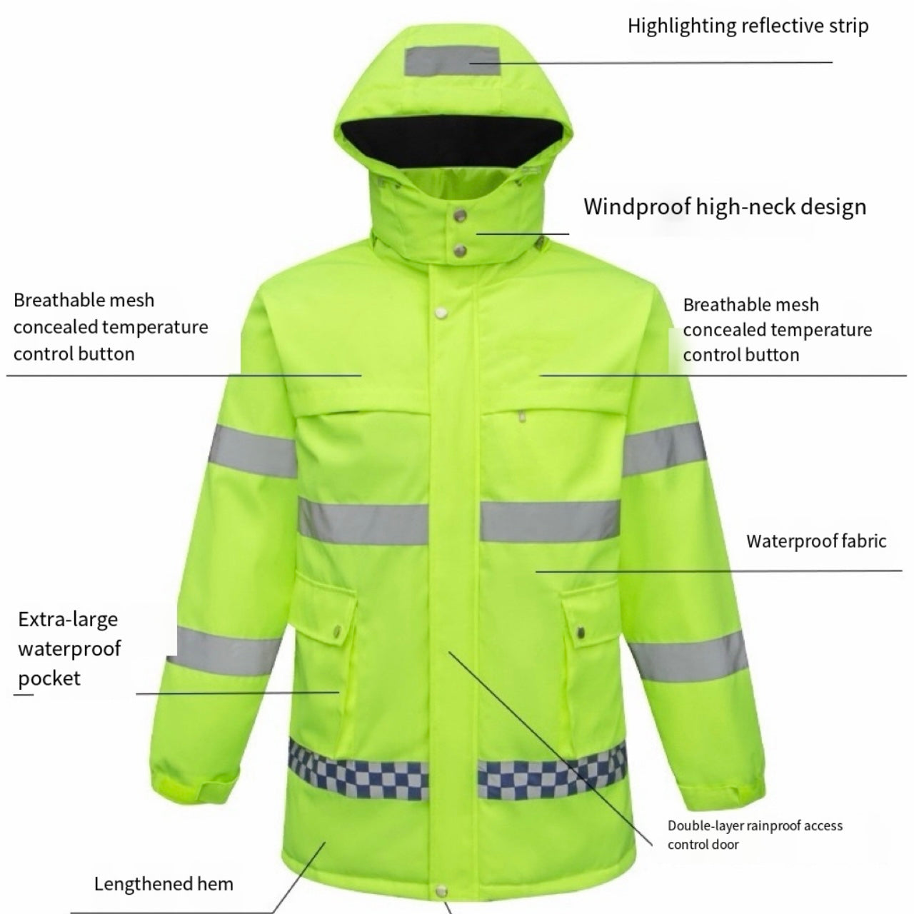 LITEGUEST USB Heated Reflective Waterproof Work Jacket For Winter - Mann