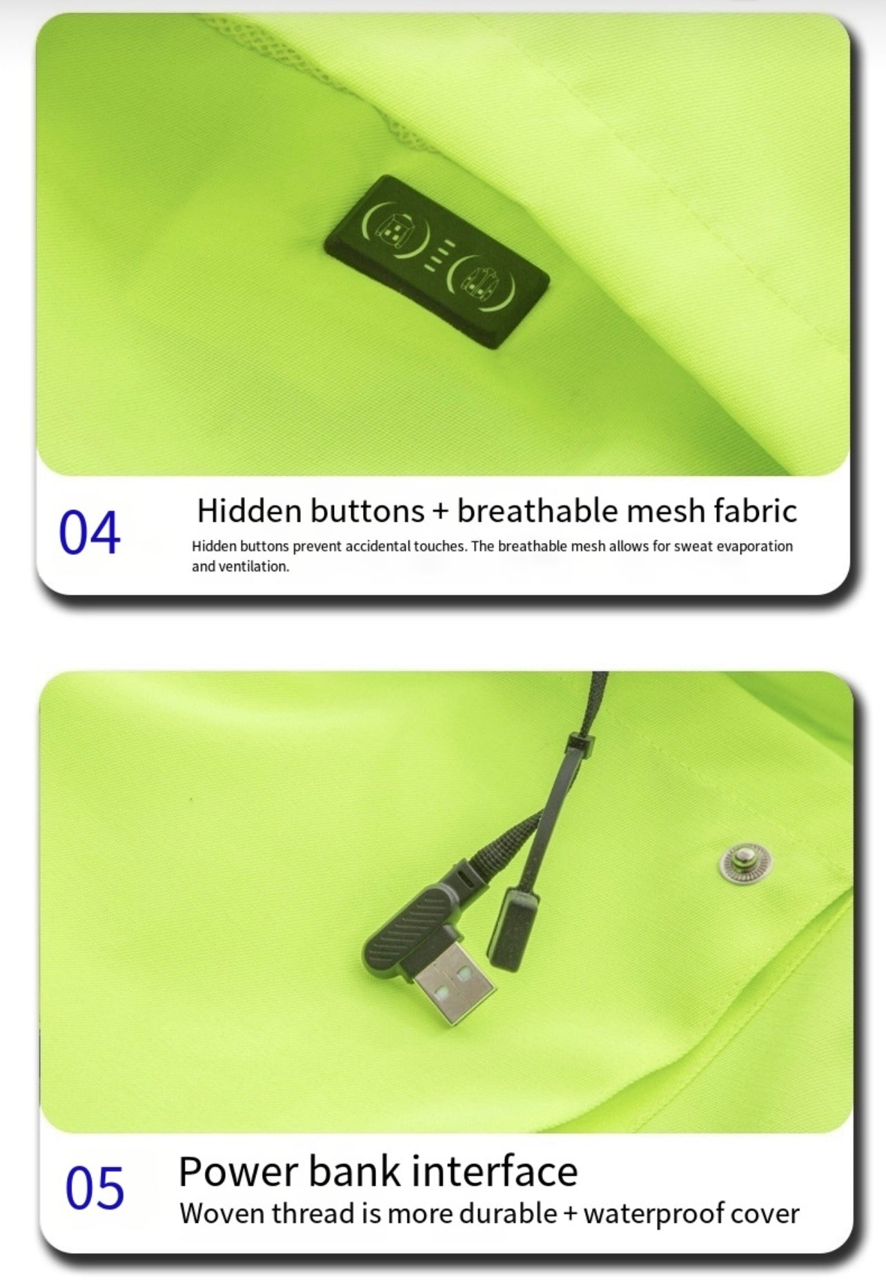 LITEGUEST USB Heated Reflective Waterproof Work Jacket For Winter - Mann