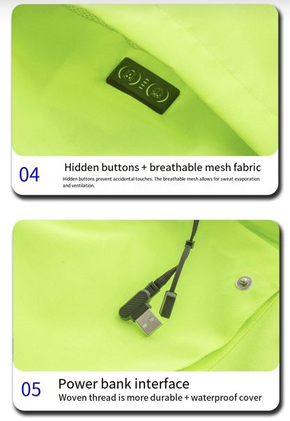 LITEGUEST USB Heated Reflective Waterproof Work Jacket For Winter - Mann