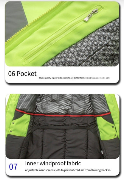 LITEGUEST USB Heated Reflective Waterproof Work Jacket For Winter - Mann