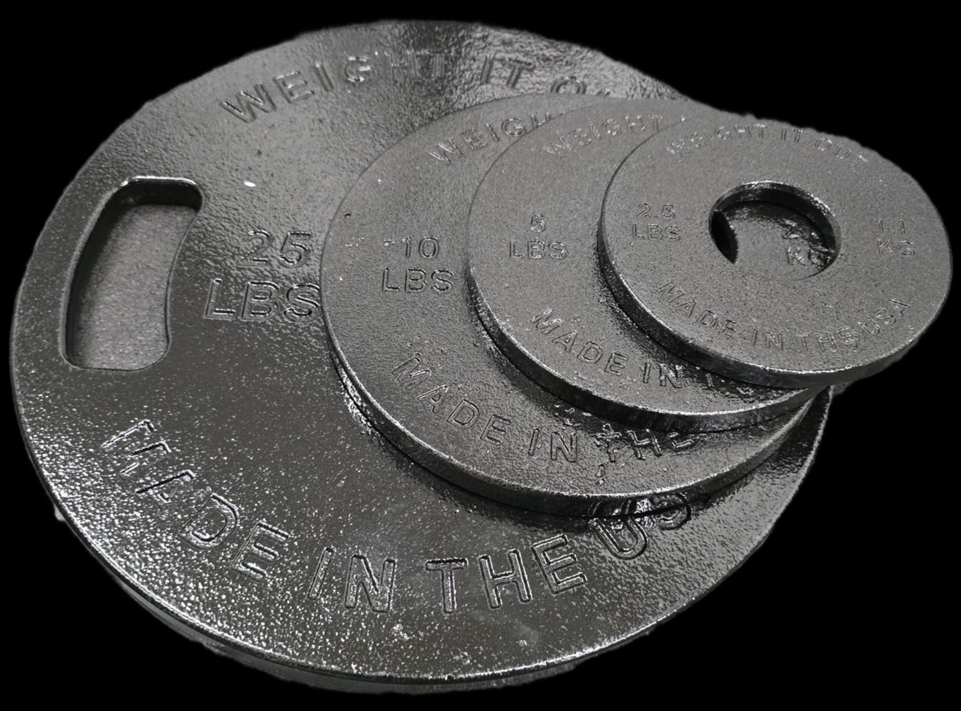 Weight It Out - 
Cast Iron Machined Weight Plate Sets - Mann
