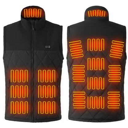 LITEGUEST Dual-Control Heated Vest – 17-Zone USB Heated Winter Vest - Mann