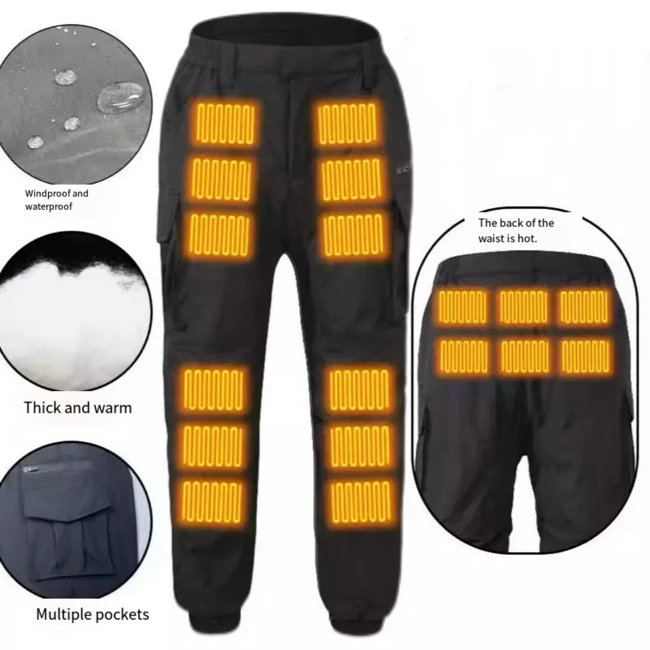 LITEGUEST 18-Zone Heated Pants for Extreme Cold Riding & Skiing - Mann