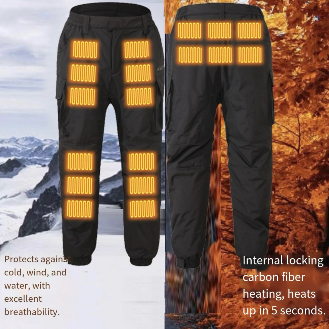 LITEGUEST 18-Zone Heated Pants for Extreme Cold Riding & Skiing - Mann