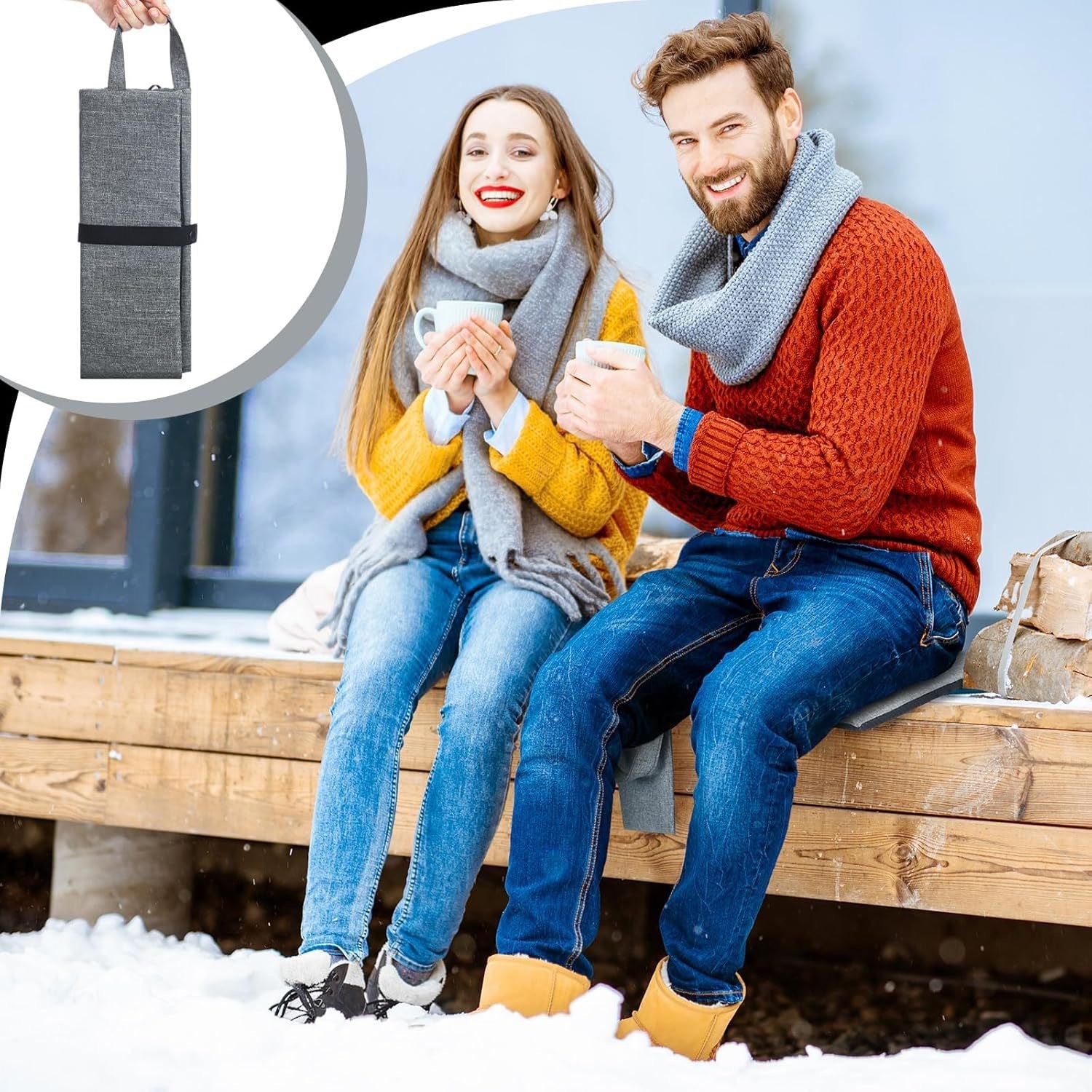 LITEGUEST Portable USB Heated Seat Cushion – Warm Anywhere Outdoors - Mann