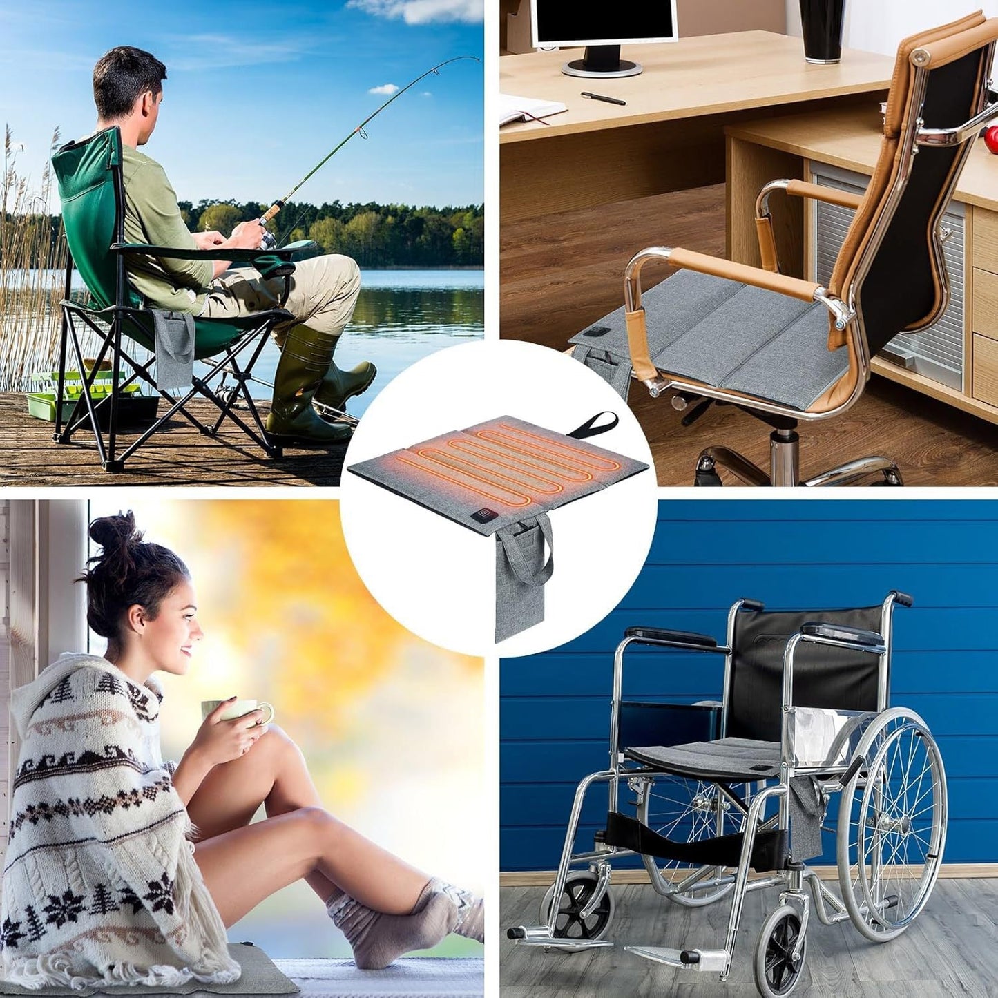 LITEGUEST Portable USB Heated Seat Cushion – Warm Anywhere Outdoors - Mann