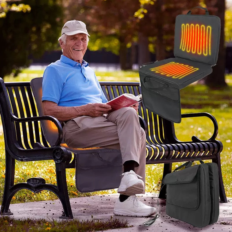 LITEGUEST USB Heated Stadium Seat Cushion – Warm Comfort on Bleachers - Mann