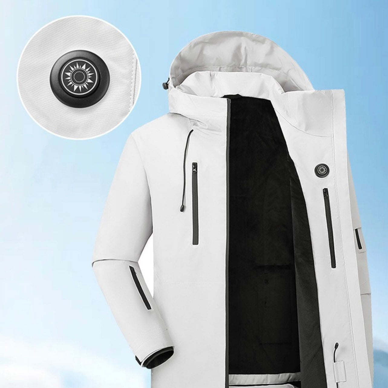 LITEGUEST Ski Waterproof 5-Zone Heated Jacket – USB Heated Winter Coat - Mann