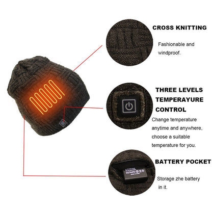 LITEGUEST Heated Thermal Hat – USB-Powered Winter Headgear - Mann